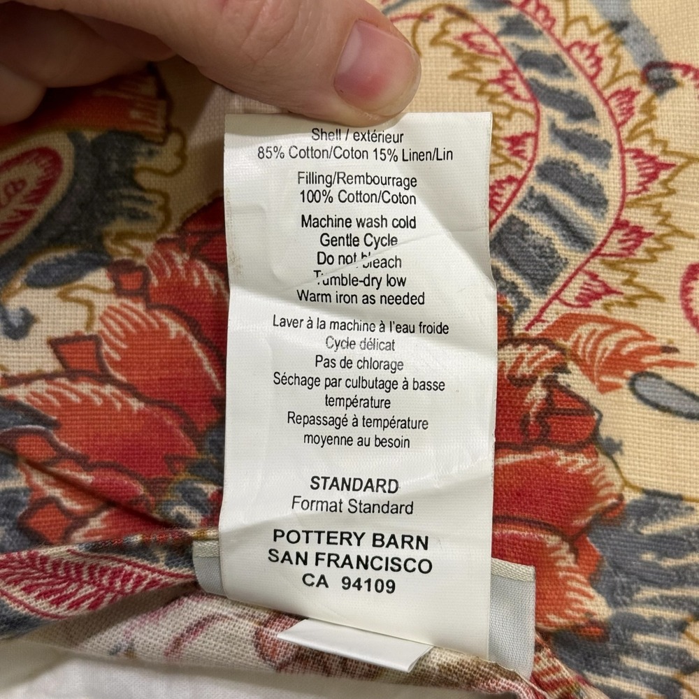 Pottery Barn Jordan Palampore Standard Quilted Pillow Shams Set of 2 Red Blue - Picture 5 of 7